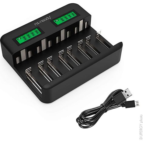 NX - Chargeur piles ultra rapide NX READY pour 8AA ou 8AAA ou 4C ou 4D NiMH/NiCd (1/5)
