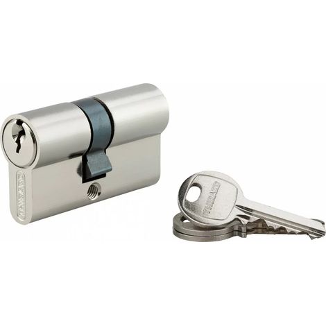 Thirard – Cylindre de serrure double entrée SA 25x30mm – Anti-arrachement – Nickel – 3 clés en acier – Mécanisme à 5 goupilles (1/4)