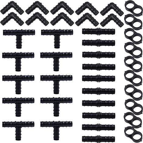 40-teiliges Set Bewässerungsfittings für 127-mm-Rohre, Verbinder für Bewässerungswasserleitungen, Schlauchverbinder mit Widerhaken für Bewässerungssysteme