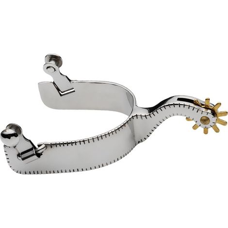 Eperons western en acier inoxydable lisse avec bord usiné