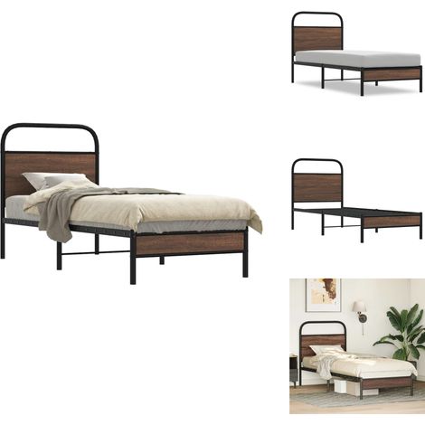 Cadre de lit sans matelas 75x190cm chêne marron bois ingénierie - Cadre De Lit - Cadres De Lit - Meuble De Chambre À Coucher - Lit (1/5)