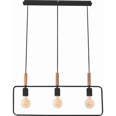 Lampada a sospensione Frame 3xE27 nera metallo Candellux (1/3)