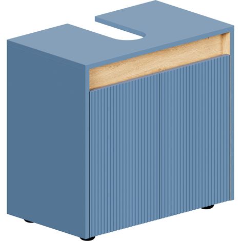 BERNSTEIN - Mobile lavabo da appoggio MDF Azzurro opaco 60x35x54cm (LxPxA) + 2 ante - BELDIVO	Blu azzurro opaco