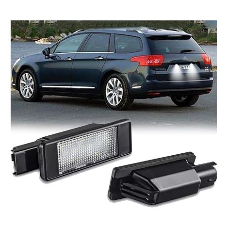 18 LED SMD Éclairage de Plaque d'immatriculation 6000K Compatible avec 106 207 307 308 406 407 C3 C4 C5 C6 C8 Feu arrière (1/5)