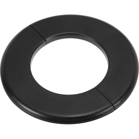 Plaque d'Écussons Auto-Adhésive Ronde en ABS 3.07"/78mm, Couverture Murale pour Tuyau d'Eau, Cache Mitigeur Douche Boucles Rosace Robinet Chauffage Plomberie Mural, Noir (1/5)