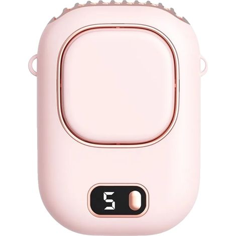 Ventilatore da collo, ricaricabile tramite USB, design portatile, rosa (1/2)