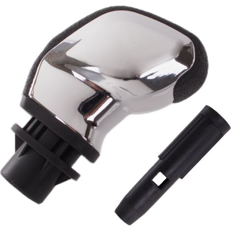 Pomo de palanca de cambios Peugeot 206 207 301 307 308 408 508 2008 3008 de 5 velocidades, cromado con cubierta negra y diagrama en relieve + adaptador. (1/5)