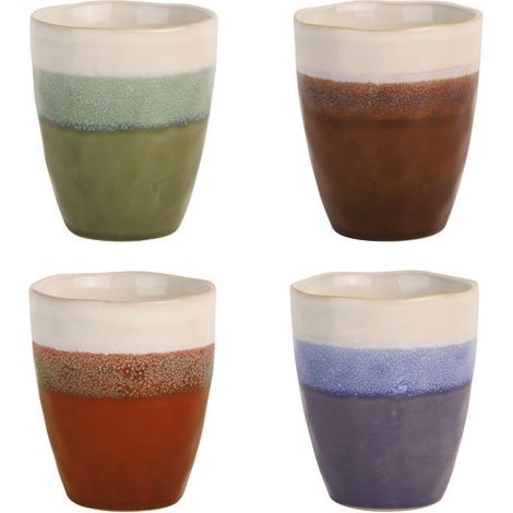 Set 4 Mugs Coloris Assortis Fuji - Amefa Medard De Noblat