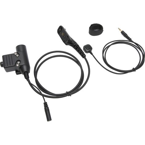 Adaptateur militaire U94 pour système PTT (Push-To-Talk) avec microphone à doigt, compatible avec les modèles MOTOROLA XIR P8268, P8668, DP4400 et DP4800. (1/5)