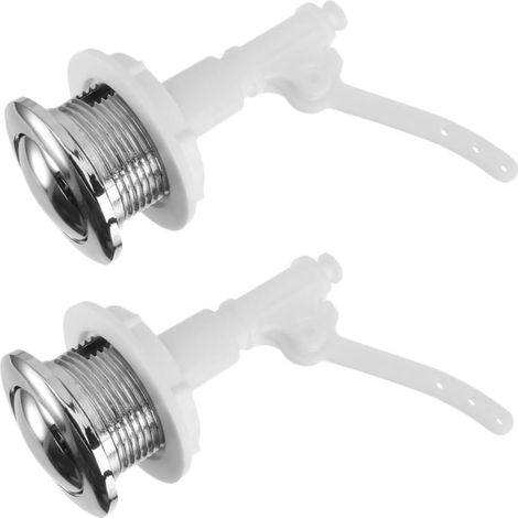 Lot de 2 Boutons Poussoirs Robustes en Abs, Blanc (1/5)