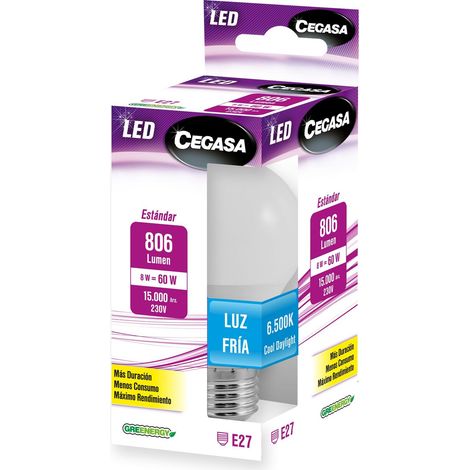 LMP CEGASALED STD 8W E27 806 6500K CAJA - CEGASA