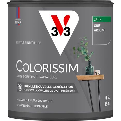 Peinture murale intérieure Colorissim® V33 Gris ardoise Satin 0,5L