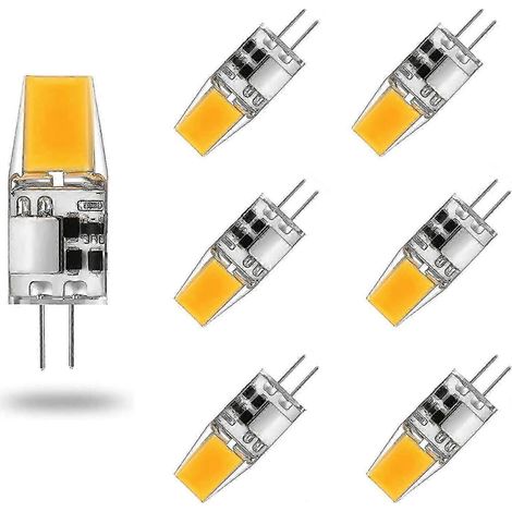 G4 LED-Lampe, 12 V AC/DC, 7 W, warmweiß (3000 K), entspricht einer 50-W-Halogenlampe, 360°-Abstrahlwinkel, flimmerfrei, 6er-Pack, warmweiß (3000 K)