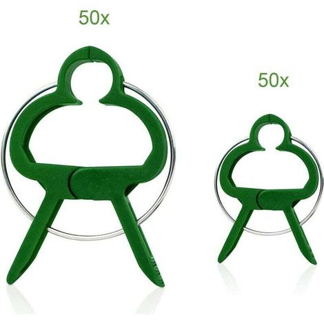 100 clips de jardin pour tomates, rosiers, concombres et autres plantes grimpantes – clips robustes pour fixer les plantes grimpantes-Crezuo