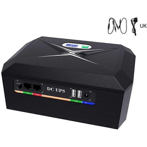 Mini-onduleur 60 W avec batterie de secours pour routeur Wi-Fi et caméra - Royaume-Uni - Noir - 17 600 mAh (1/5)
