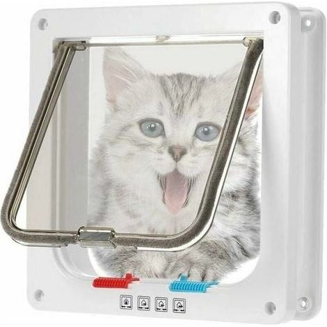 Chatière électronique marron pour chat et petit chien – Résistante aux intempéries – Installation facile avec kits de vis – Medium (1/5)