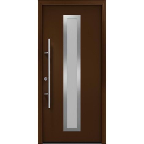 Hörmann Ecostar Haustür "ISOPRO Secur IPS 700S", terrabraun (RAL 8028), 110 x 210 cm (B x H), DIN Links