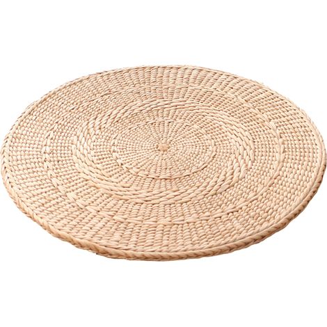GROOFOO-Straw Futon Round Mat Straw Tatami Bay Window Mat Worship Mat Yoga Mat