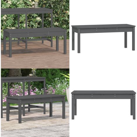 Panca da Giardino Grigia 109x44x45 cm Legno Massello di Pino - Panca da patio - Panca in legno