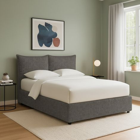 Letto Singolo Chatteris, Sfoderabile, Contenitore Made in Italy, Grigio Tortora (1/5)