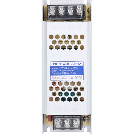 Jeffergarden ‌Alimentation LED 24V 60W‌ driver transformateur ‌ultra‑fin‌ pour bandeau lumière enseigne publicitaire (1/5)