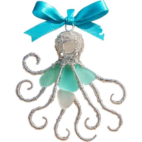 Sea Glass Ornament - Handmade Coastal Decoration - For Home Car Interior Wall Hanging - Single Piece (1/5)