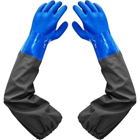 Filiyano-Gants longs en caoutchouc résistants aux produits chimiques, imperméables et robustes pour les travaux avec des produits chimiques et des (1/5)