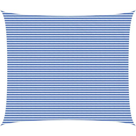 Sunshade Sail Blue and White 6 x 8 m HDPE vidaXL