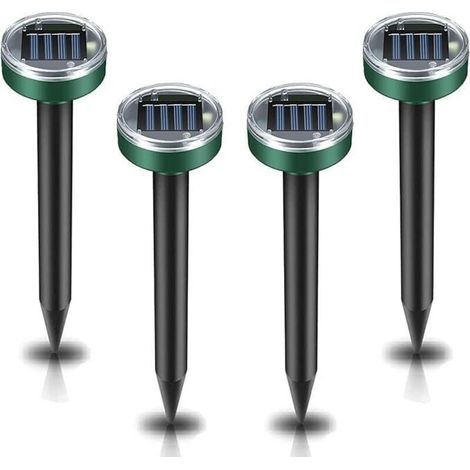 Ultrasonic mouse repellent for garden use, waterproof, eliminates moles, mice, rats, rodents