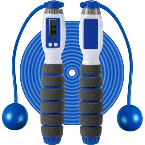 Corde à sauter sans fil réglable avec compteur numérique et compteur de calories - Corde à sauter de fitness (1/4)