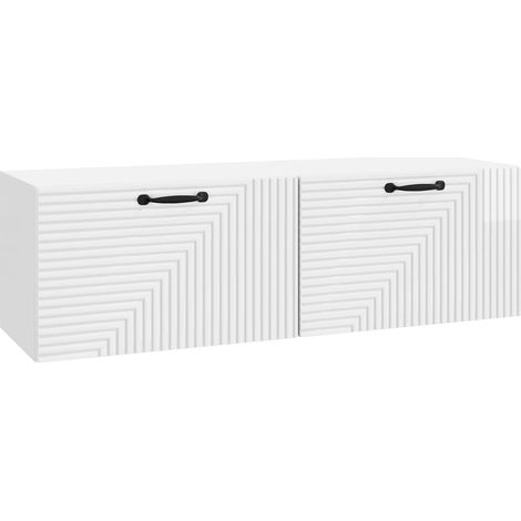Wandmontierter TV-Schrank Hochglanz Weiß 98 x 31 x 30 cm vidaXL