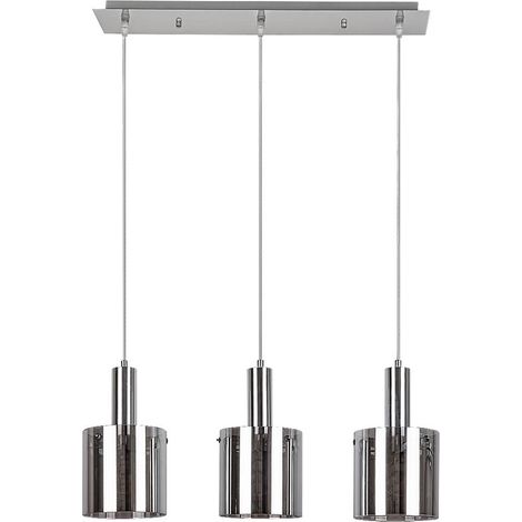 Lampada a sospensione Donati cromata in vetro colorato cromato E27 3X max 40W L: 120 cm ø15cm dimmerabile (1/5)