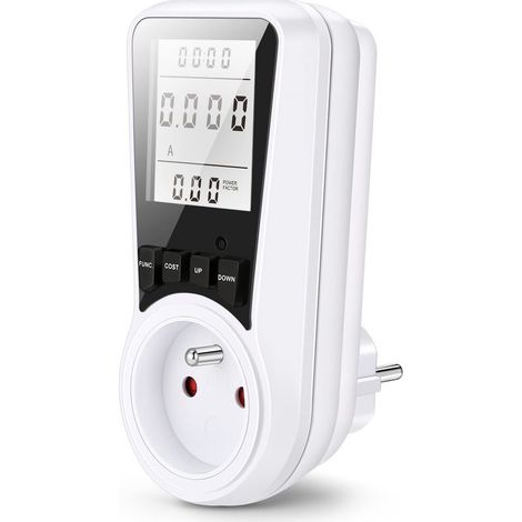 Wattmètre Prise Compteur d'Énergie, Prise Consommation Electrique avec 7 Modes Surveillance et Écran LCD Rétroéclairé, Mesure Consommation Electrique pour Économie d'Energie, Puissance Maximum 3680W (1/5)
