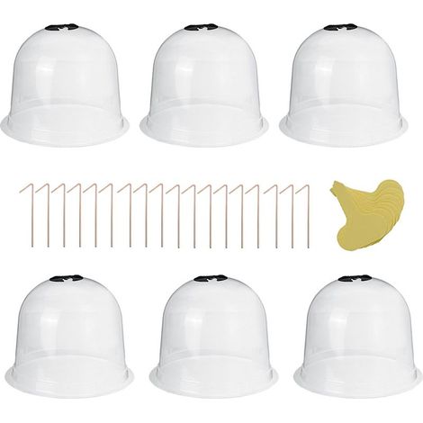 Lot de 6 cloches de protection réutilisables en plastique pour plantes de jardin, pour l'extérieur (1/5)