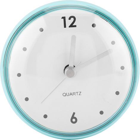 Mini horloge murale ronde à ventouse pour salle de bain, douche ou cuisine (verte) (1/5)