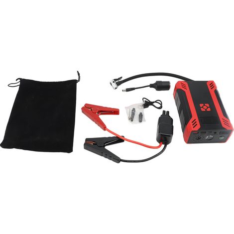 Avviatore di emergenza per auto con gonfiatore per pneumatici, luce LED, bussola, batteria esterna, 150 psi, 10000 mAh, confezione. (1/4)