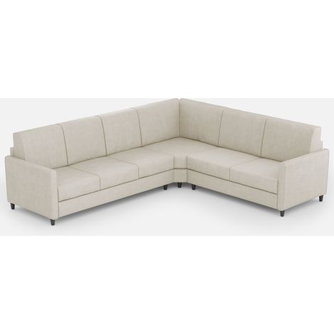 Canapé d'angle moderne italien tissu blanc cassé Korane - 5 tailles 281x241 cm-Taille 281x241 cm (1/5)