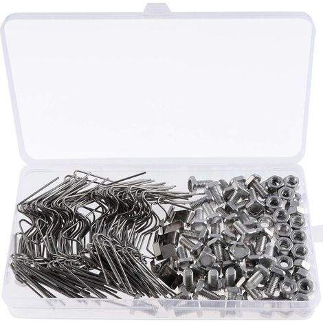 Kit de Réparation de Serre 230 Pièces - Clips de Vitrage Métalliques, Écrous et Boulons en Aluminium, Clips de Chevauchement en Z (1/5)