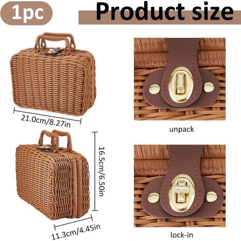Panier lapin de Pâques JeiibrZui - Moyen - 1 pièce - Chasse aux œufs et rangement - Roseau blanc (1/4)