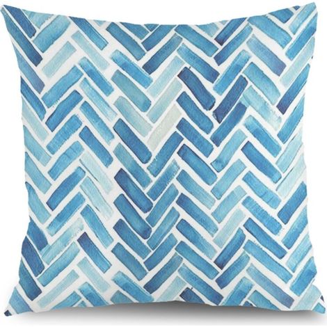Housse de coussin carreaux été, décoration intérieur élégant,50×50cm (1/5)