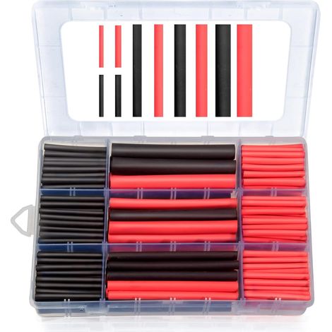 270 Pièces Gaine Thermorétractable, 3:1 Gaine Thermo Etanche, 45-90MM Gaine Retractable, Convient pour l'isolation électrique et les Connecteurs de Câbles (Rouge et Noir) (1/5)