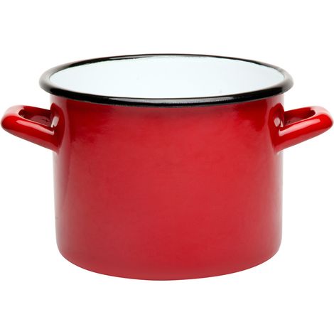 Emaillierter Topf Emalia Polska Pleszew 20 cm 4,7 l rot