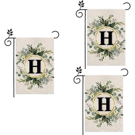 Drapeau de jardin en lin H, double couche, lettres recto-verso (1/5)