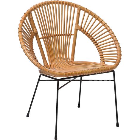 Sedia in rattan beige Sarita