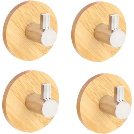 4 x Crochets adhésifs imperméables Salle de bain Cuisine Mur Placard avec crochets de porte métalliques auto-adhésifs