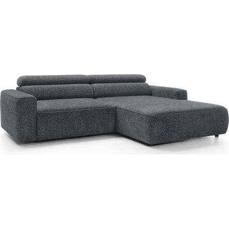 Selsey Fando – Ecksofa mit elektrischem Sitzauszug, Ottomane rechts, Chenille Dunkelgrau (1/5)