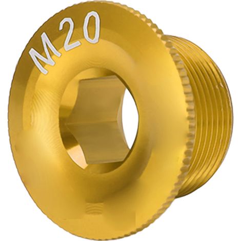 Couvercle de vis de manivelle de vélo CANSUCC M20, bouchon en alliage d'aluminium résistant à la corrosion, doré, pour protection de pédalier. (1/5)