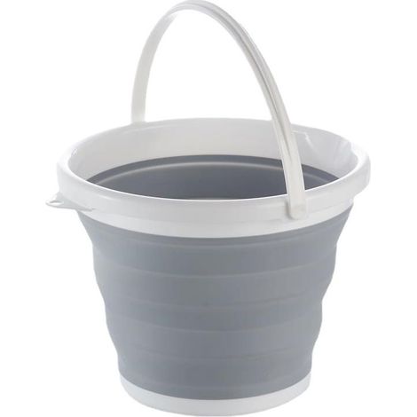 Seau Pliable 5 litres avec Couvercle Sceau Retractable 5l en Silicone et Plastique pour Camping, pêche, Menage etc. (1/5)
