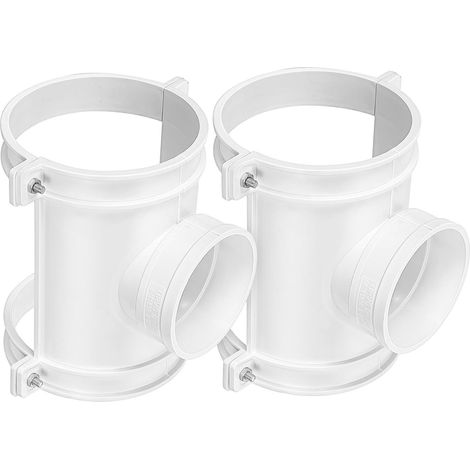 2 Ensembles Kit de Té de Selle Pvc Blanc à 3 Voies avec Colliers, Accessoire D'irrigation pour Systèmes D'eau, Installation Facile et Résistance Optimale aux Dommages (1/5)