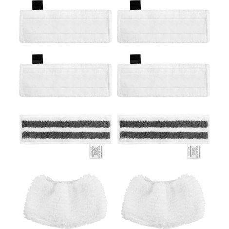Kit 8 Accessoire pour Kärcher SC2 SC3 SC4 SC5 Lavettes pour Karcher Nettoyeur Vapeur Comprend 6 Bonnettes Microfibre et 2 Serpilleres Chiffons-DOU (1/4)